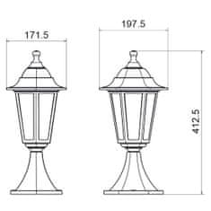ACA ACA Lighting Garden lantern stojanové svietidlo PLGQ3B