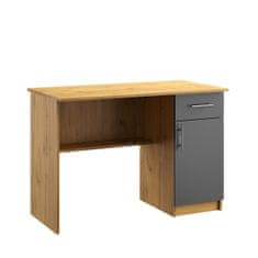 VerDesign KANTOR KIT písací stôl N05, antracit / dub Apalačský, pravý