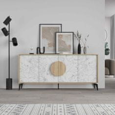 VerDesign Luxusný konzolový stolík ORIANA 180, dub / biela Carrara
