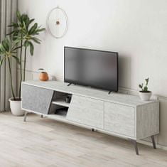 VerDesign TV stolík DINO, antická biela / retro šedá