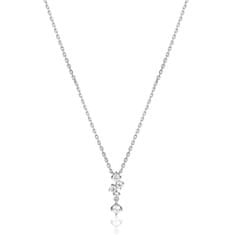 JVD Blyštivý strieborný náhrdelník so zirkónmi SVLN0461X75BI45