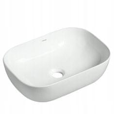 MUVU Umývadlo na dosku, keramika, kúpeľňa, biela, štvorcová, 46x33 cm, REBIKO