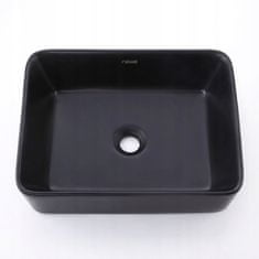 MUVU Umývadlo na dosku, keramika, kúpeľňa, čierna, štvorcová, 48x36 cm, REBIKO