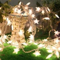 HOME & MARKER® Vianočné vonkajšie svetelné reťaze s hviezdami (6 m, biela farba) | STARYGLOW