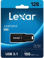 LEXAR flash disk 128GB - JumpDrive S80 USB 3.1 (čítanie/zápis: až 150/60MB/s)