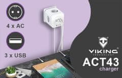 Viking Sieťový adaptér ACT43, rozbočovač, až 7 výstupov