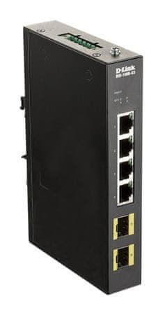 D-Link DIS-100G-6S 4-port Gigabit Industrial Switch 2 x 100/1000M SFP