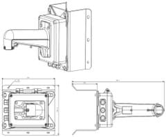 Hikvision držiak pre kameru DS-1602ZJ-box-corner/ kompatibilný s kamerami 4 inch PTZ