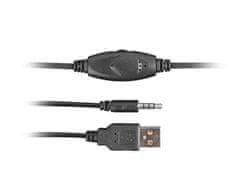 Fury Herné slúchadlá s mikrofónom Phantom, drôtové, RGB, USB, jack 3,5mm, kábel dĺžka 2m, čierna