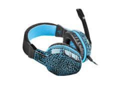 FURY Gaming Fury Herné slúchadlá s mikrofónom Hellcat, drôtové, modré podsvietenie, jack 3,5mm, kábel dĺžka 2m, čierna
