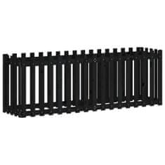 Vidaxl Vyvýšený záhon s dizajnom plotu čierny 200x50x70 cm borovica