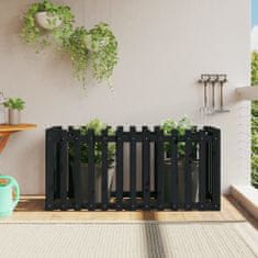 Vidaxl Vyvýšený záhon s dizajnom plotu čierny 150x50x70 cm borovica