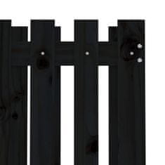 Vidaxl Záhradný kvetináč s dizajnom plotu čierny 70x70x70 cm borovica