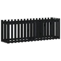 Vidaxl Vyvýšený záhon s dizajnom plotu čierny 200x50x70 cm borovica