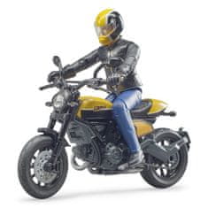 BRUDER 63053 BWORLD Motocykl Scrambler Ducati Cafe Racer s jezdcem