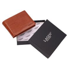 Lagen Pánska kožená peňaženka LG-2111 MID BRN