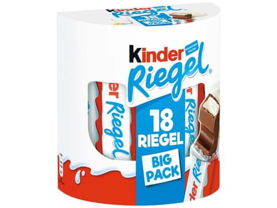 KINDER Riegel čokoládové tyčinky 18 ks, 378g