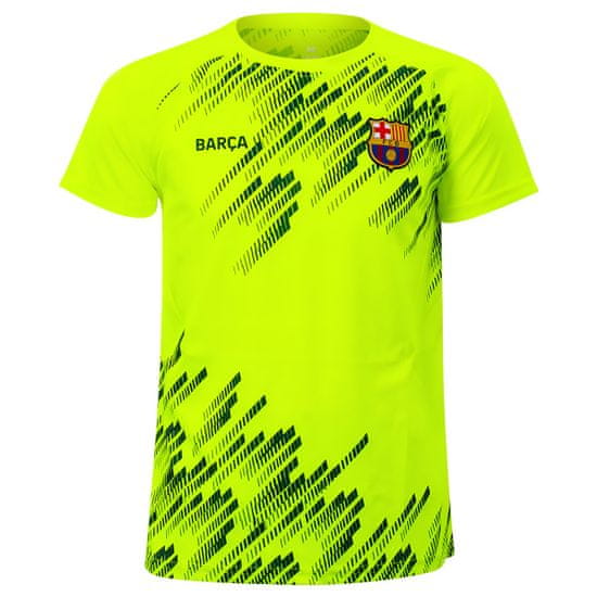 FAN SHOP SLOVAKIA Detské športové tričko FC Barcelona, reflexné žlté, nápis BARCA