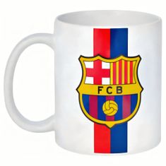 FAN SHOP SLOVAKIA Hrnček FC Barcelona, biely, keramika, biely, 300 ml