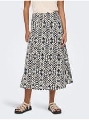 Jacqueline de Yong Modro-krémová dámska vzorovaná midi sukňa JDY Dora XS