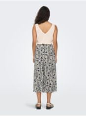 Jacqueline de Yong Modro-krémová dámska vzorovaná midi sukňa JDY Dora XS