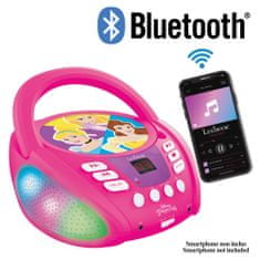 Lexibook Svietiaci Bluetooth CD prehrávač Disney Princezné