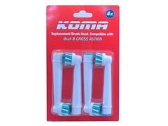 KOMA Certifikované náhradné hlavice NK01 ku kefkám Braun Oral-B Cross Action, 4ks