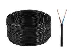 shumee Elektrický kábel OMYp 2x0,5 300/300V, čierny