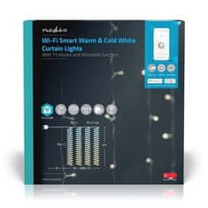 Nedis Vianočné osvetlenie SmartLife LED, Wi-Fi, Teplá až studená bílá, 200 LED, 3 m, Android / IOS