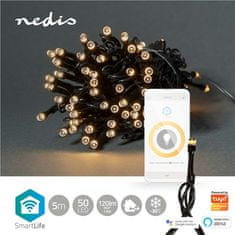 Nedis Vianočné osvetlenie SmartLife LED, Wi-Fi, Teplá bílá, 50 LED, 5 m, Android / IOS