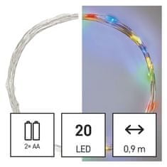 EMOS Vánoční řetěz D3AM04 LED vánoční nano řetěz, 1,9 m, 2x AA, vnitřní, multicolor, časovač