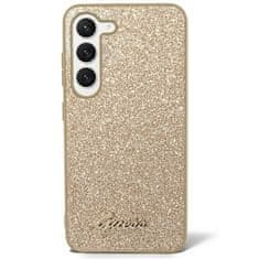Guess Kryt na mobil Glitter Flakes Metal Logo na Samsung Galaxy S23 - zlatý