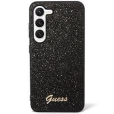 Guess Kryt na mobil Glitter Flakes Metal Logo na Samsung Galaxy S23 - černý