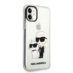 Karl Lagerfeld Kryt na mobil IML Glitter Karl and Choupette NFT na Apple iPhone 11 - průhledný