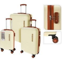 EXCELLENT Cestovní kufr KO-DG9000980 na kolečkách sada 3 ks krémová