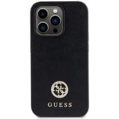 Guess Kryt na mobil 4G Strass Metal Logo na Apple iPhone 15 Pro - černý