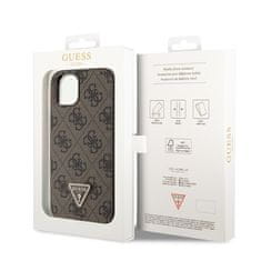 Guess Kryt na mobil 4G Strass Triangle Metal Logo na Apple iPhone 15 - hnědý