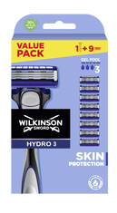 Wilkinson Sword Hydro 3 Skin Protection Value Pack náhradná hlavica 9ks + strojček