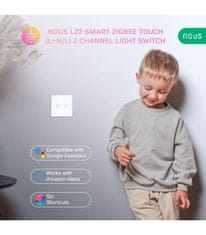 Nous Nous LZ2 Zigbee Smart Dotykový Svetelný Vypínač 2 kanály