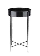 ModernHome Kvetinový stolík s vložkou 64 cm čierny LOFT