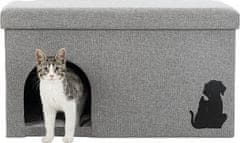 Trixie Domek/boudička KIMMY, tkaná látka, odnímatelné víko, 72x40x40cm, šedá