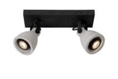 LUCIDE CONCRI-LED - Stropné bodové svietidlo - LED Dim. - GU10 - 2x5W 3000K - Čierna