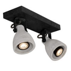 LUCIDE CONCRI-LED - Stropné bodové svietidlo - LED Dim. - GU10 - 2x5W 3000K - Čierna