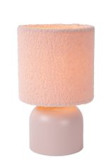 LUCIDE WOOLLY - Stolná lampa - Ø 16 cm - 1xE14 - Ružová