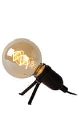 LUCIDE PUKKI - Stolová lampa - LED - E27 - 1x5W 2200K - Čierna