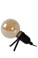 LUCIDE PUKKI - Stolová lampa - LED - E27 - 1x5W 2200K - Čierna