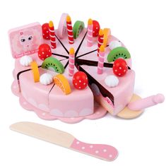 Drevená narodeninová torta na vykrajovanie + DOPLNKY