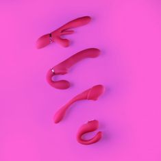 Shots Toys SHOTS VIVE Ai Dual Vibrating - Air Wave Tickler Strapless Strapon Pink