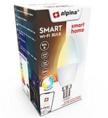 Alpina Múdra žiarovka LED WIFI biela stmievateľná E14