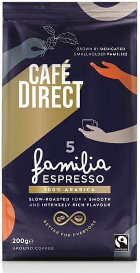 Cafédirect Familia Espresso SCA 82 mletá káva 200 g